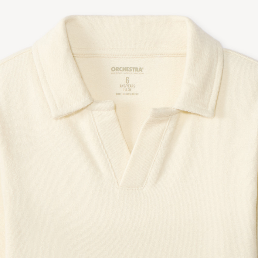 Polo manches longues uni pour garçon 