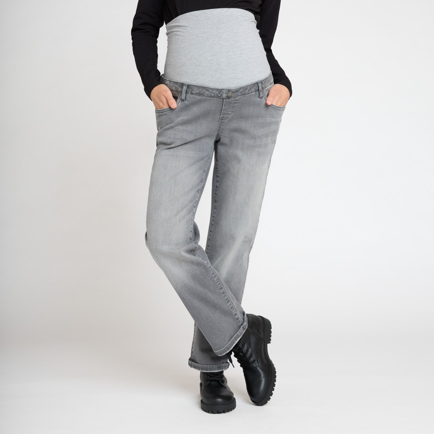 Jean droit de grossesse avec bandeau haut