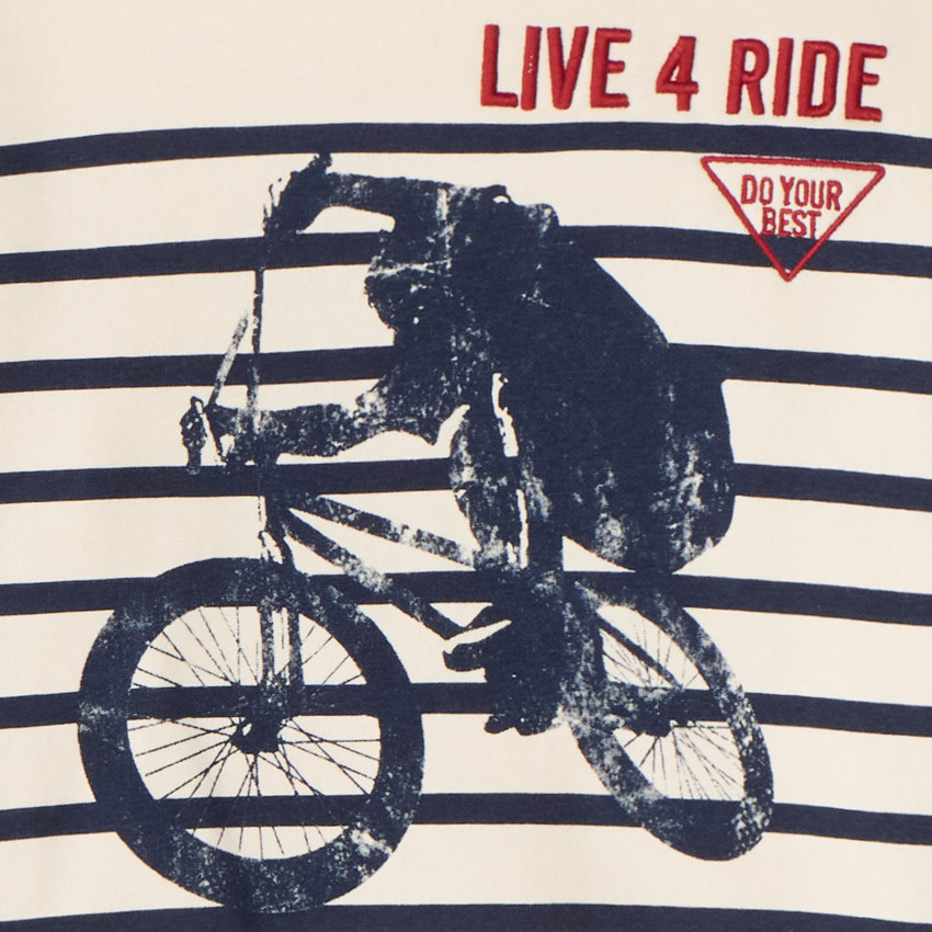 Sweat molleton esprit marinière pour garçon 