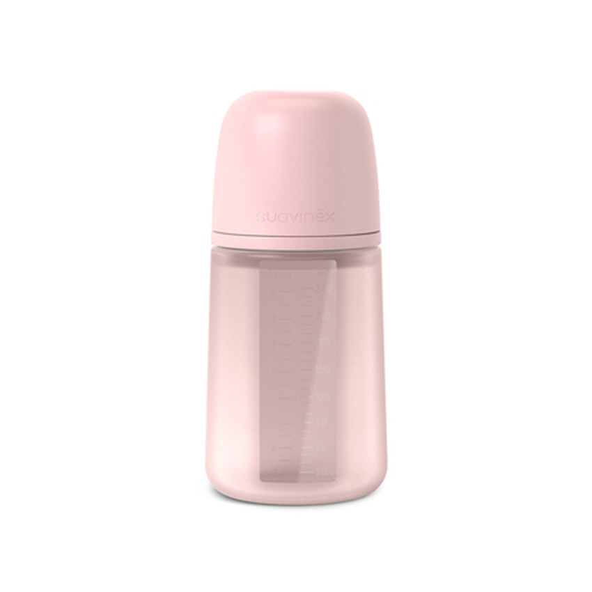 Biberon en silicone Colour Essence 240 ml rose clair