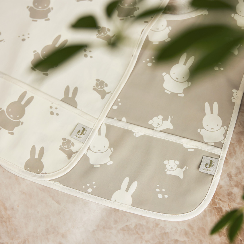 Lot de 2 bavoirs imperméables Miffy & Snuffy nougat 