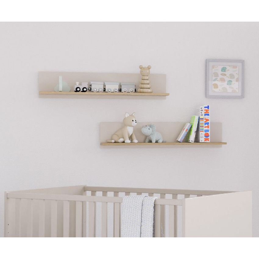 Etagère murale Hazel Cashmere Beige / Chêne montana 
