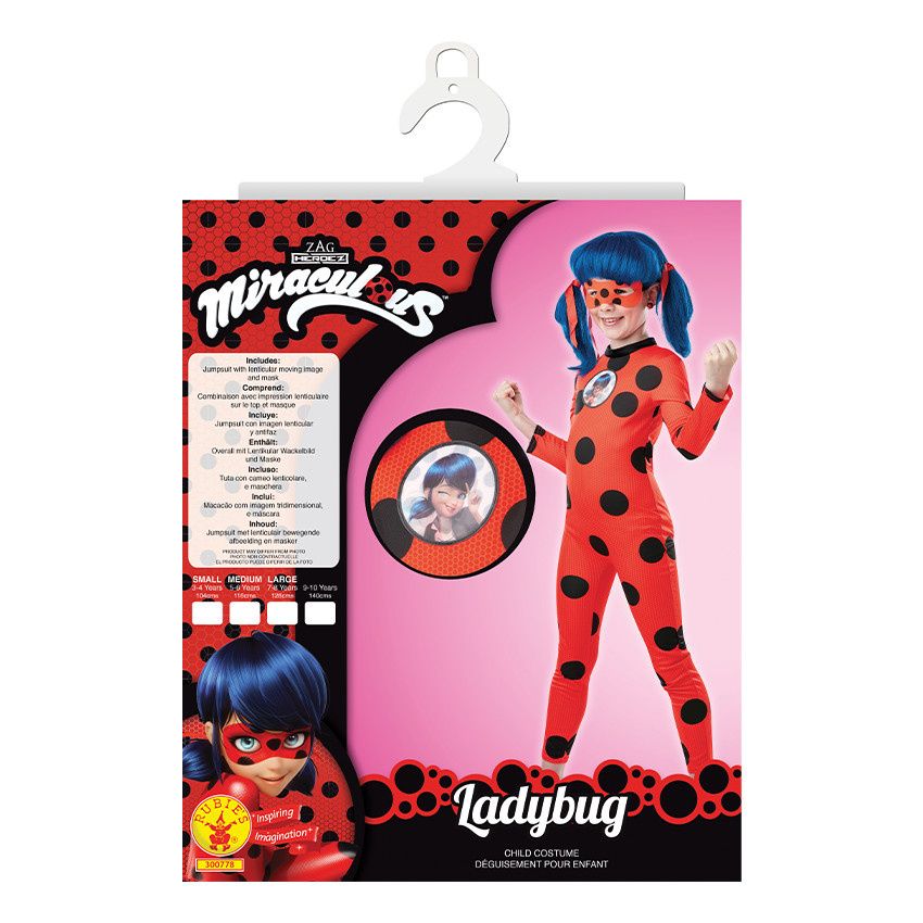 Déguisement de Ladybug à pois avec masque taille 7-8 ans Main Déguisement de Ladybug à pois avec masque taille 7-8 ans