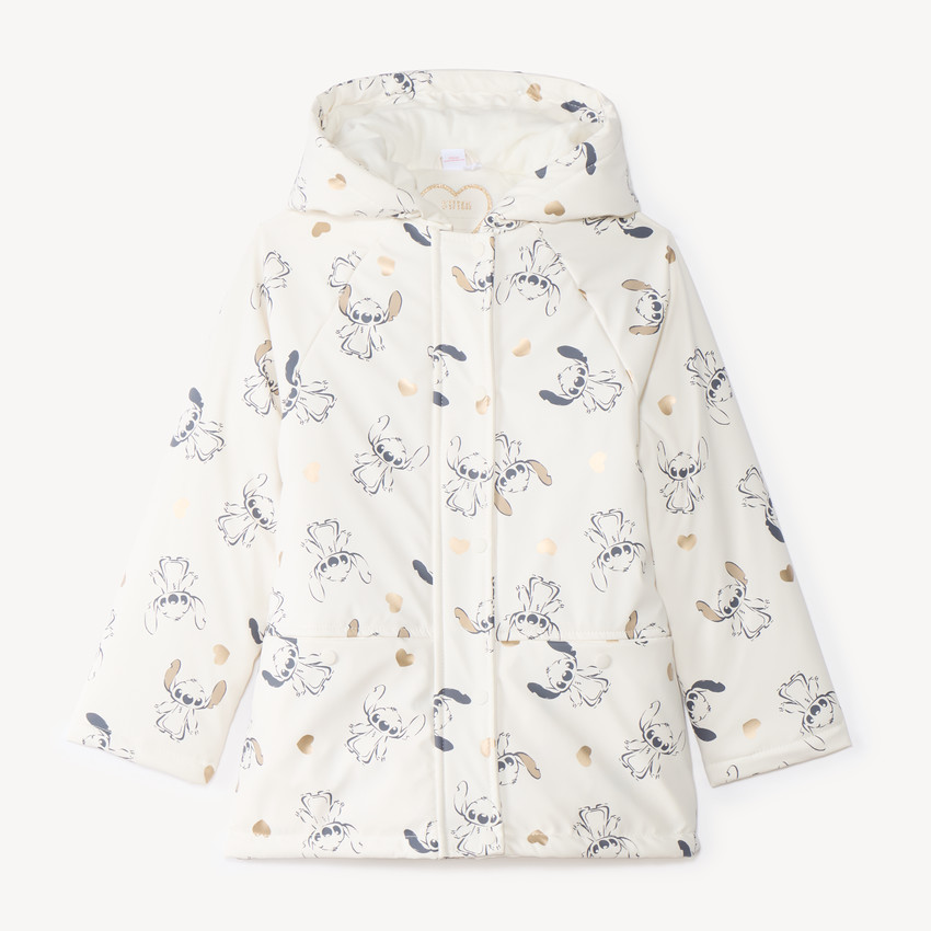 Parka à capuche fille imprimé Stitch Disney 