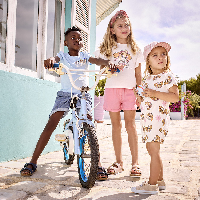 Short uni en toile armurée pour fille 
