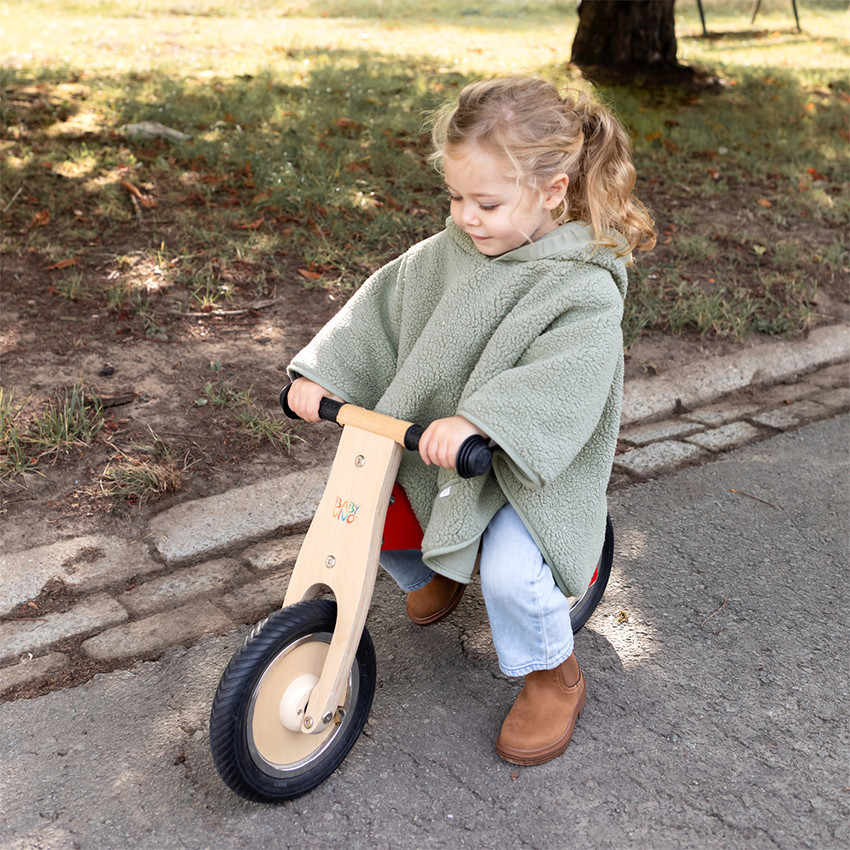 Poncho de voyage 9-36M en sherpa doublé kaki 