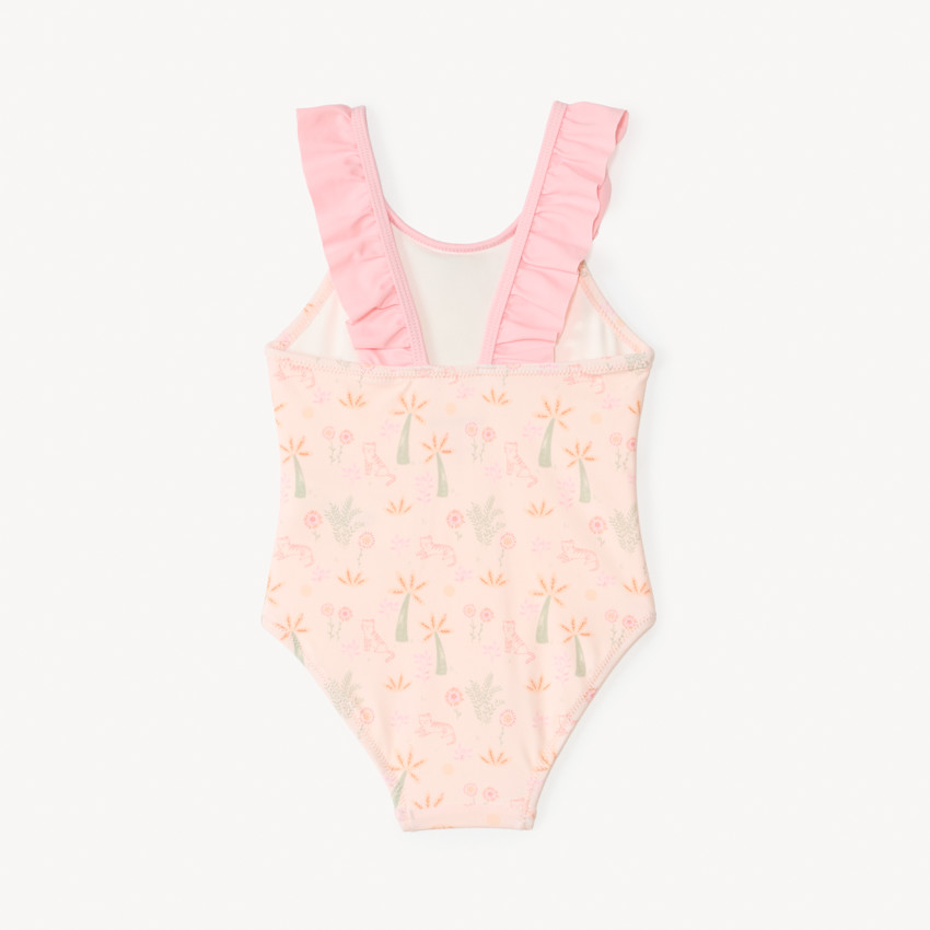 Maillot de bain 1 pièce à volants et imprimé fantaisie pour bébé fille  