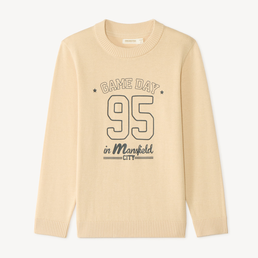 Pull garçon manches longues en tricot imprimé fantaisie