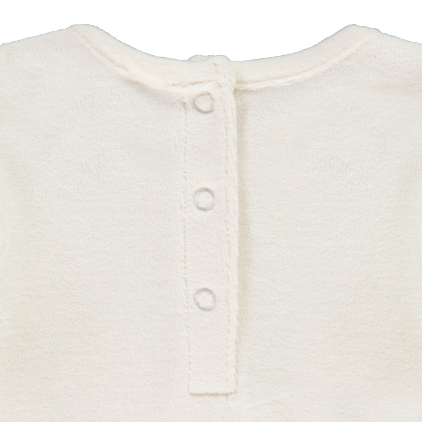 Pyjama 2 pièces en velours patch brodé renard et imprimé fleuri pour bébé fille 