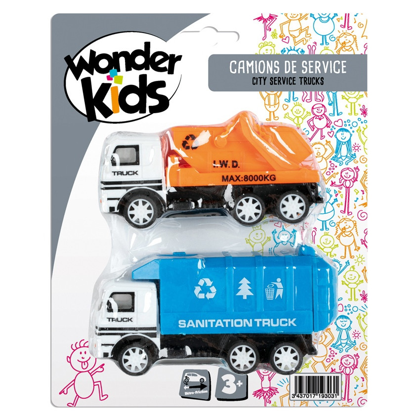 Lot de 2 camions de service 11 cm 