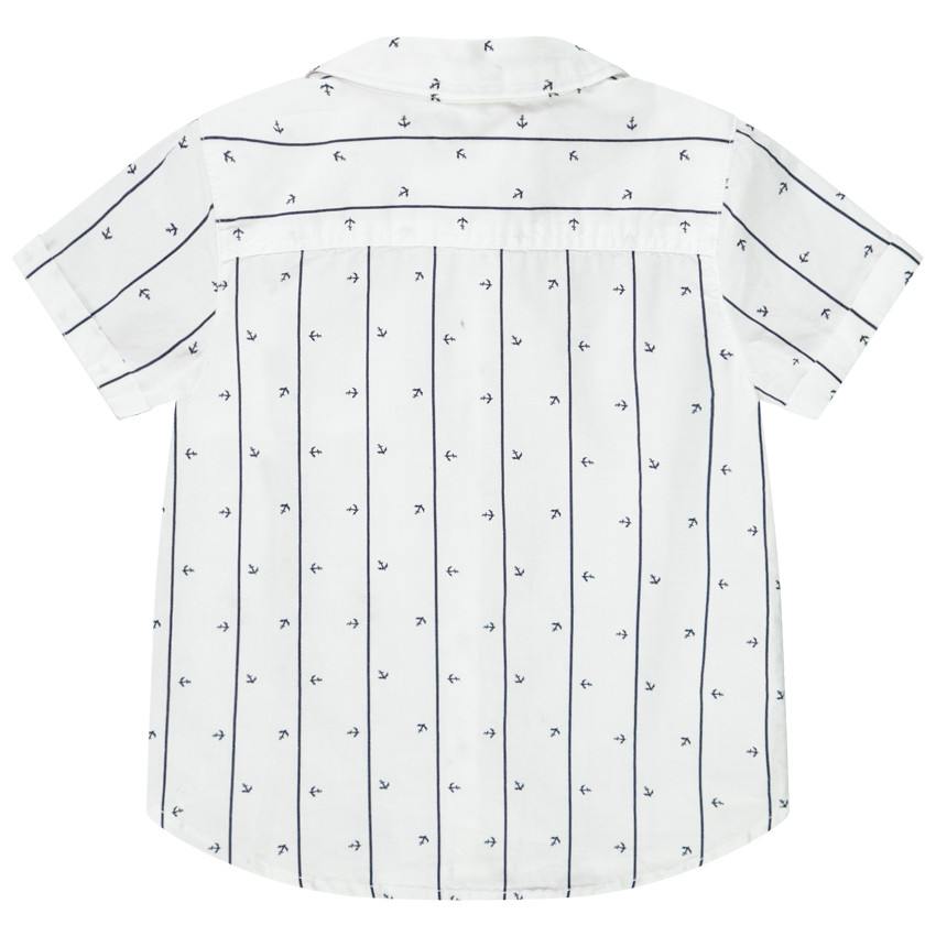 Chemise manches courtes rayée imprimé ancres pour bébé garçon 