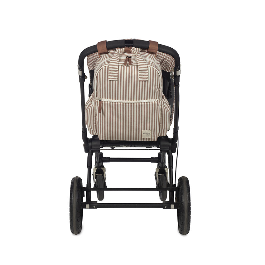 Sac à dos à langer Pralinés à rayures - Moka 