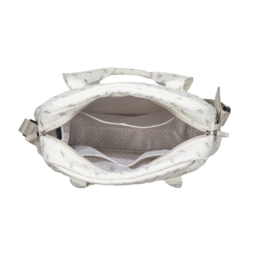 Sac à langer avec tapis imprimé Mimosa vert 