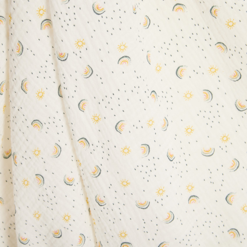 Lange en gaze de coton 100 x 100 cm imprimé arcs-en-ciel 