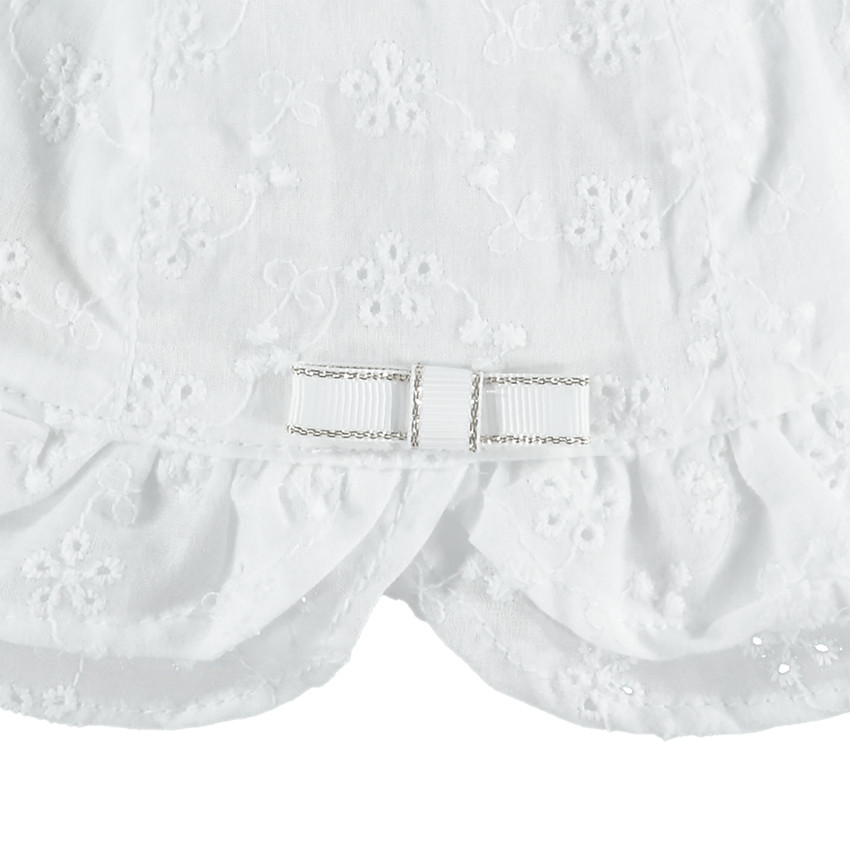 Charlotte en broderie anglaise avec liens à pressionner 