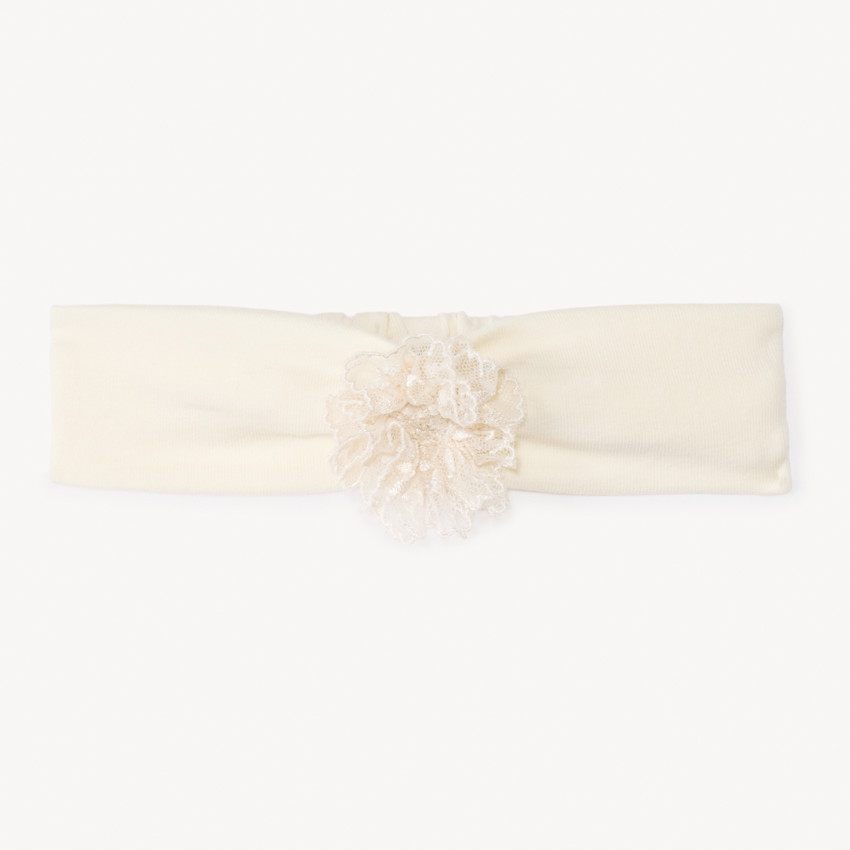 Bandeau avec fleur en dentelle pour bébé fille 