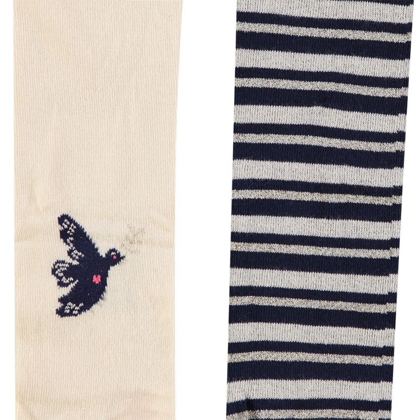 Lot de 2 paires de collants épais fantaisie pour fille  