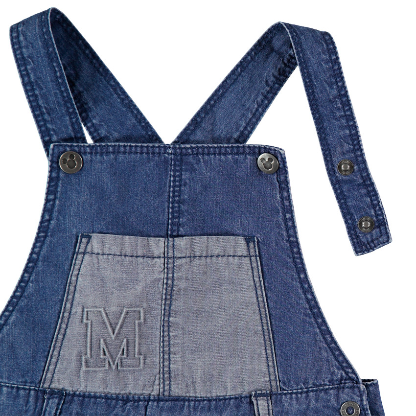 Salopette courte en jean print Mickey Disney 