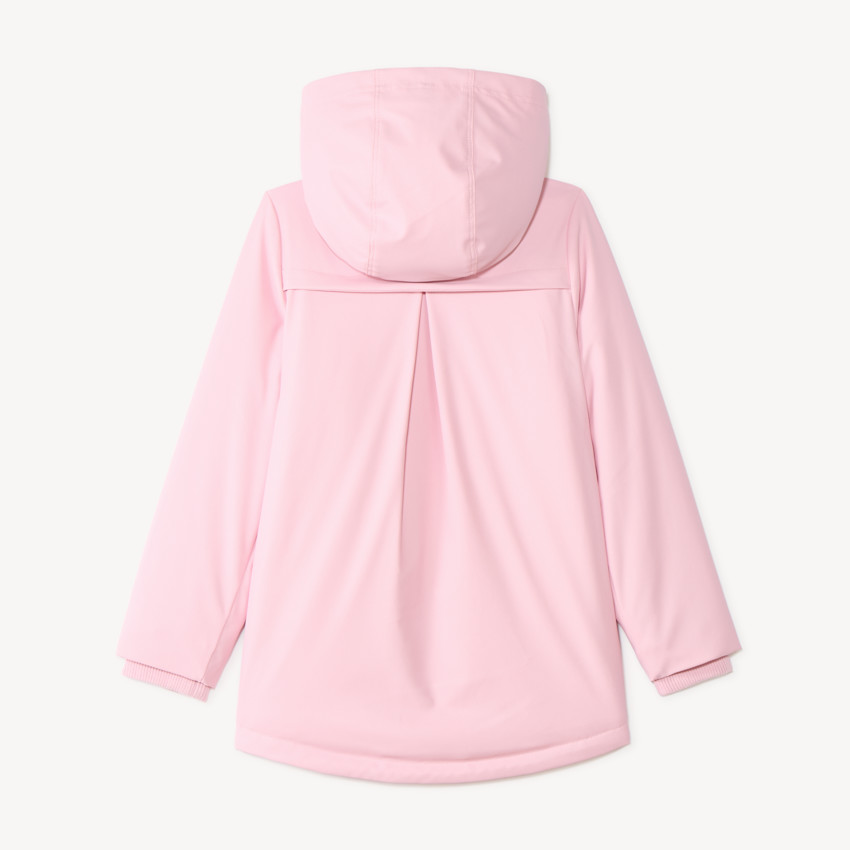 Parka gomme déperlante fille à capuche zippée unie 