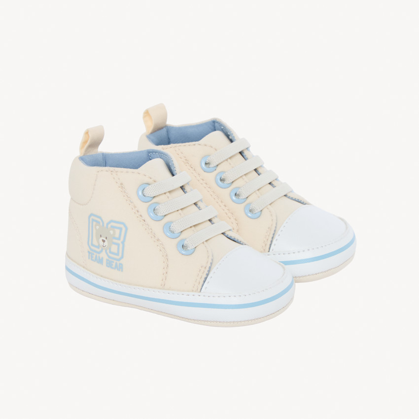 Baskets montantes en toile print ours pour bébé garçon 