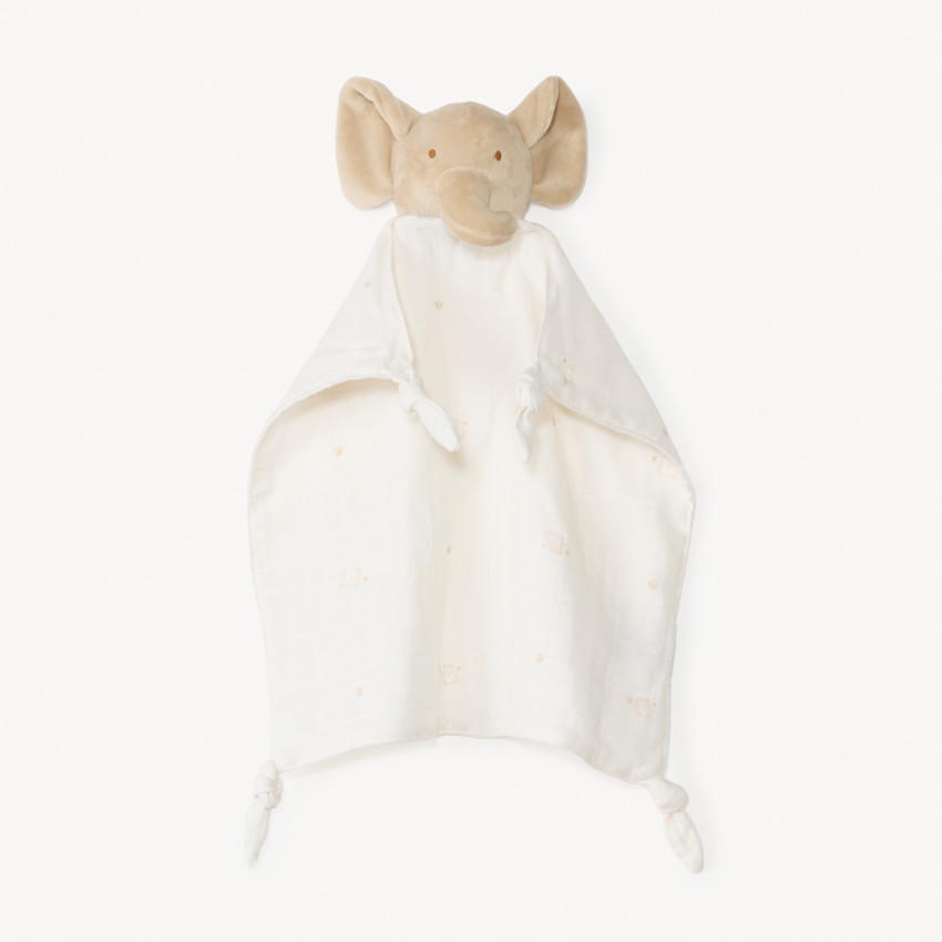 Doudou mouchoir noué éléphant pour bébé