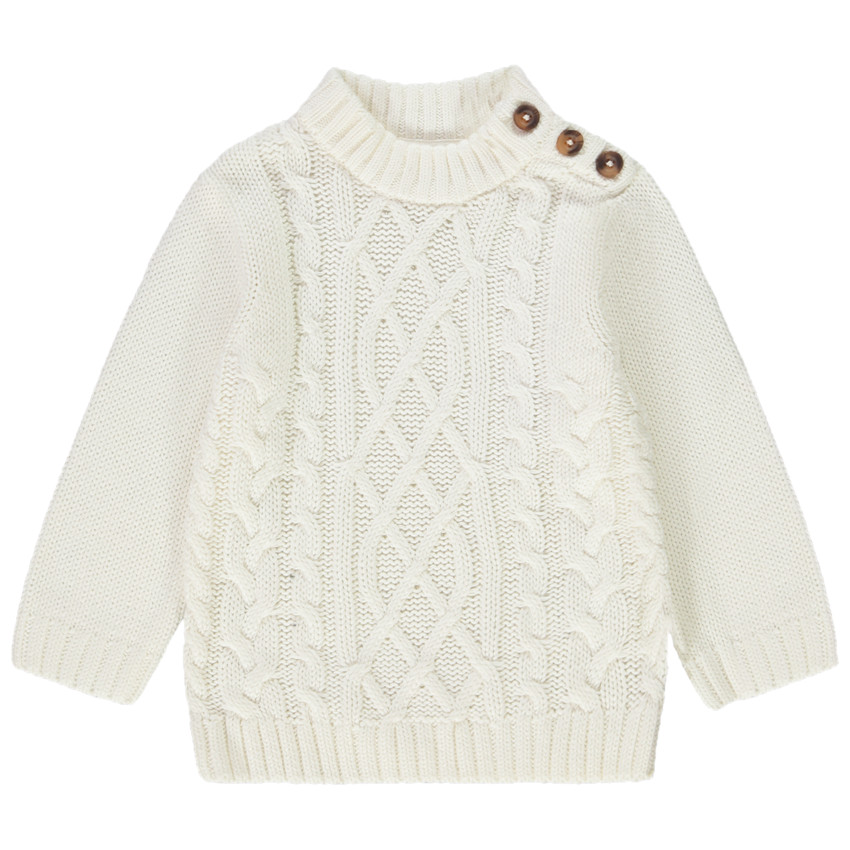 Pull en tricot fantaisie torsadé pour bébé garçon