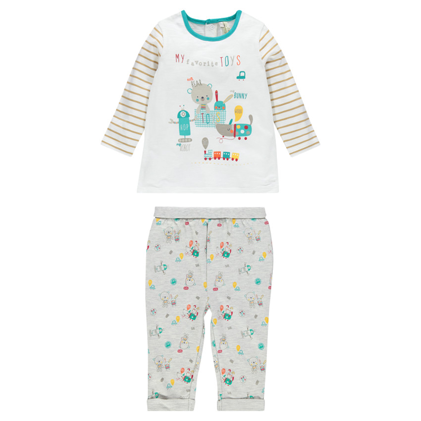 Ensemble tee-shirt manches longues et pantalon imprimé 