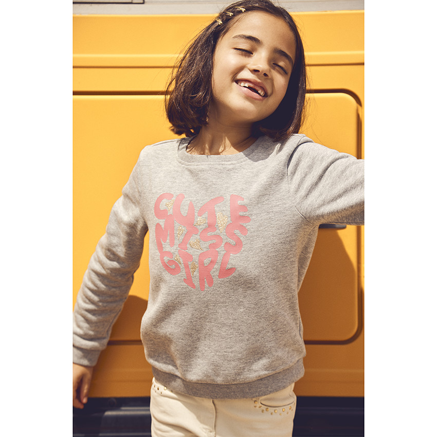 Jean slim uni avec strass pour fille 