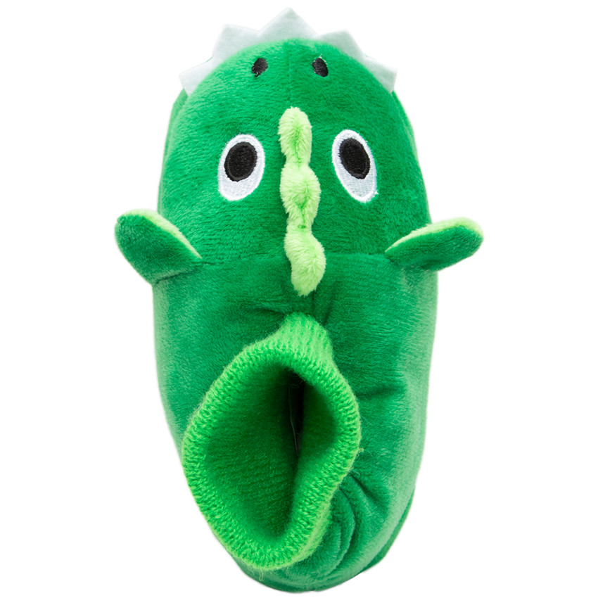 Chaussons dinosaures en peluche à détails brodés du 24 au 27 