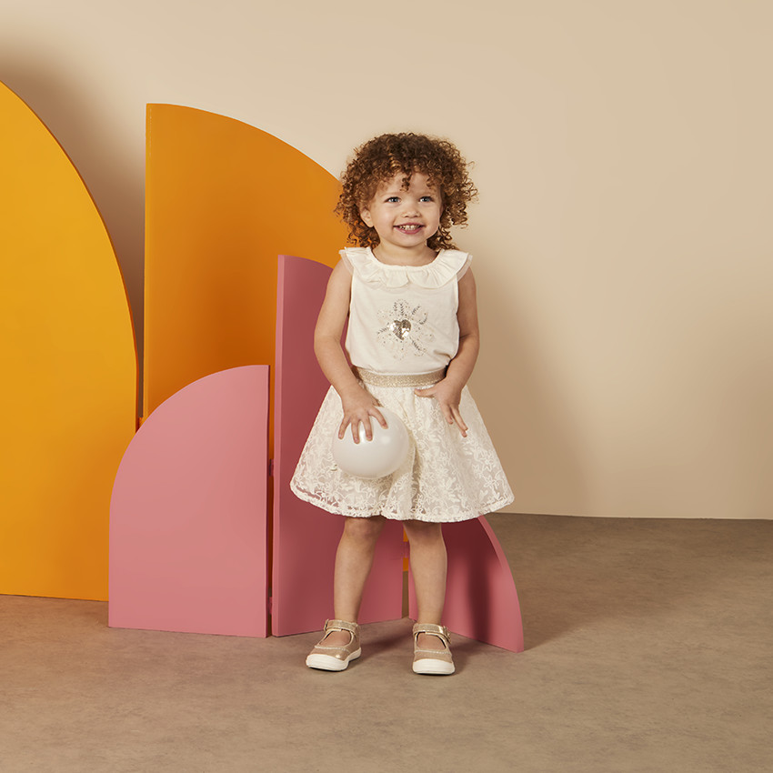 Débardeur col volanté et print en sequins pour bébé fille 