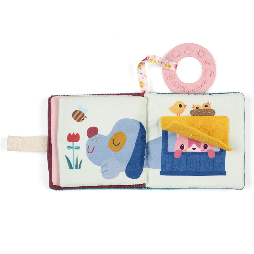 Livre imagier avec anneau de dentition Jeanne le chat 6M+ 