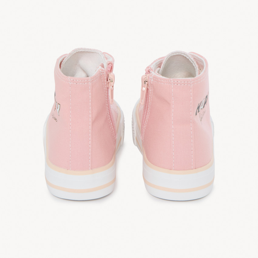 Chaussures en toile montante à zip et lacets fantaisie pour fille 