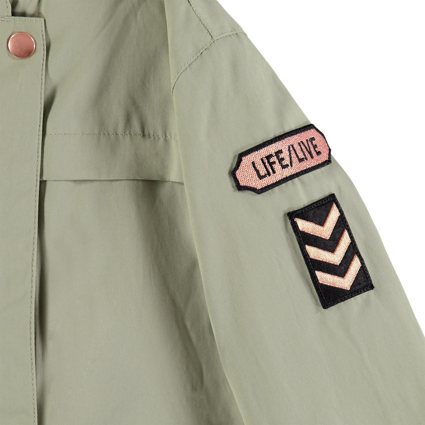 Parka à capuche à badges esprit army 