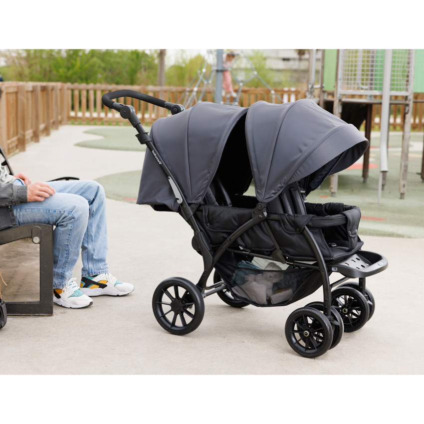 Poussette double pour enfants d'âge rapproché noir 