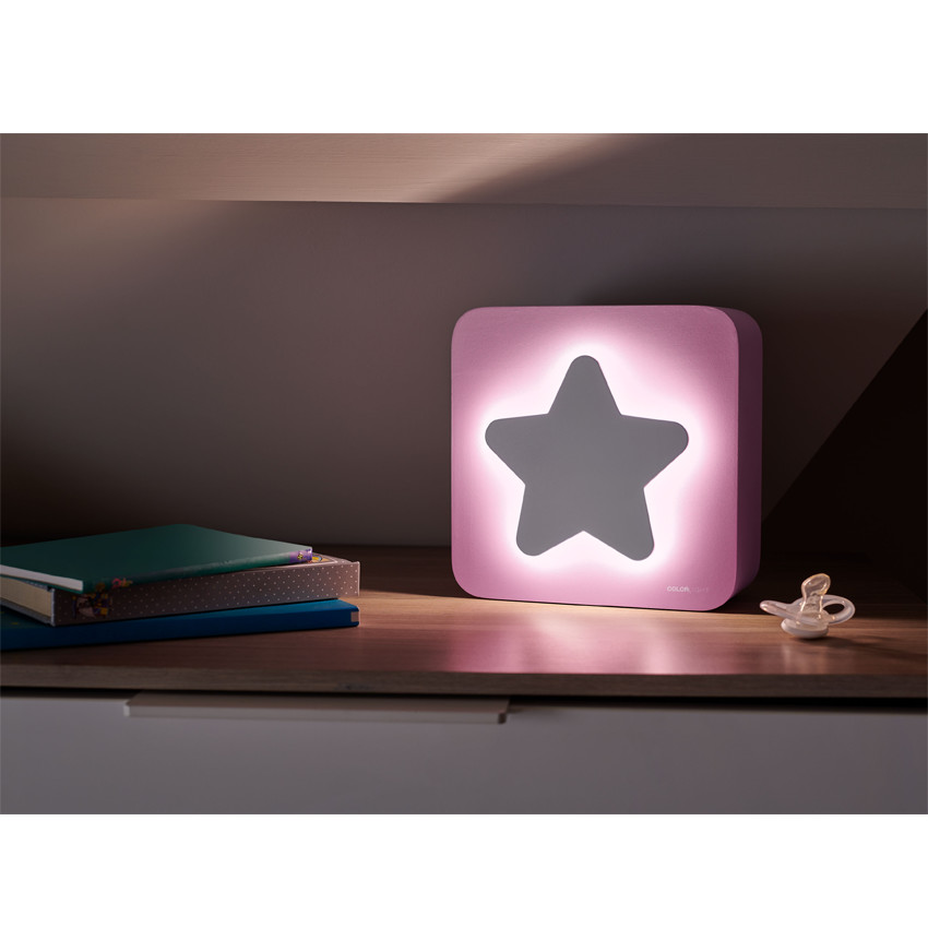 Veilleuse-enceinte rechargeable étoile - Rose 