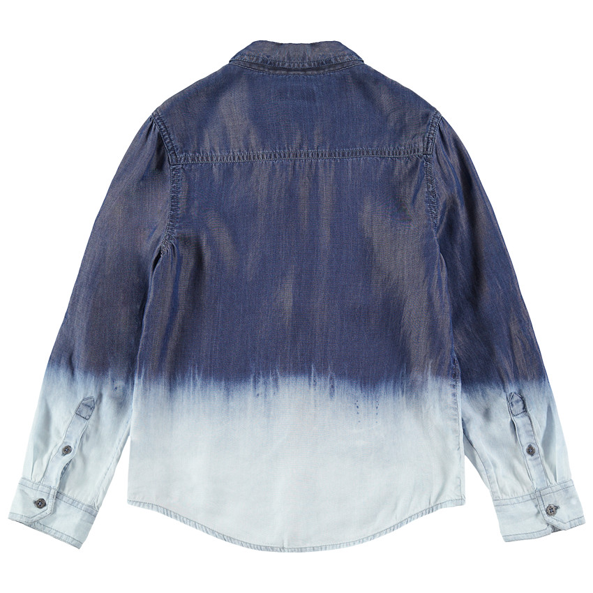 Junior - Chemise manches longues effet tie and dye avec poche 