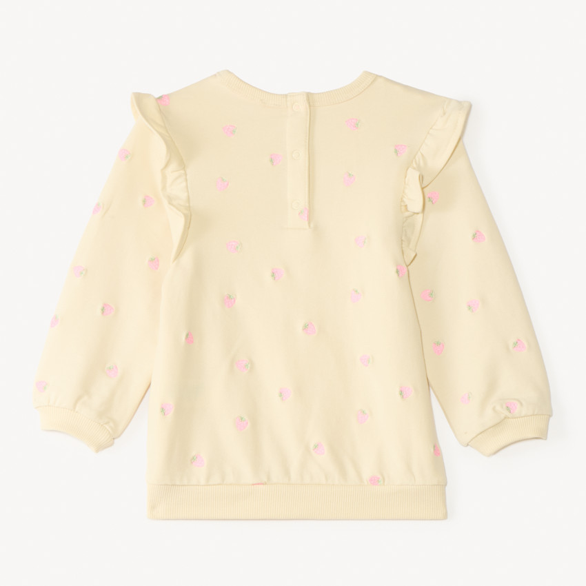 Sweat molleton oversize broderie fantaisie pour bébé fille 