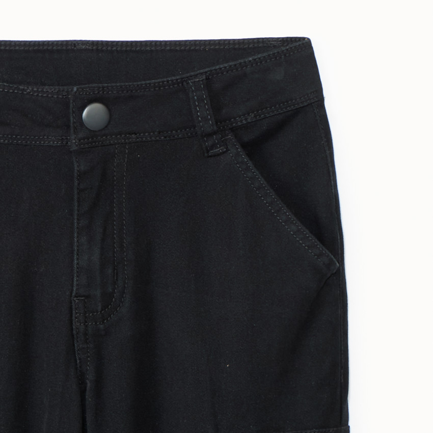 Pantalon cargo uni à poches soufflet pour garçon 