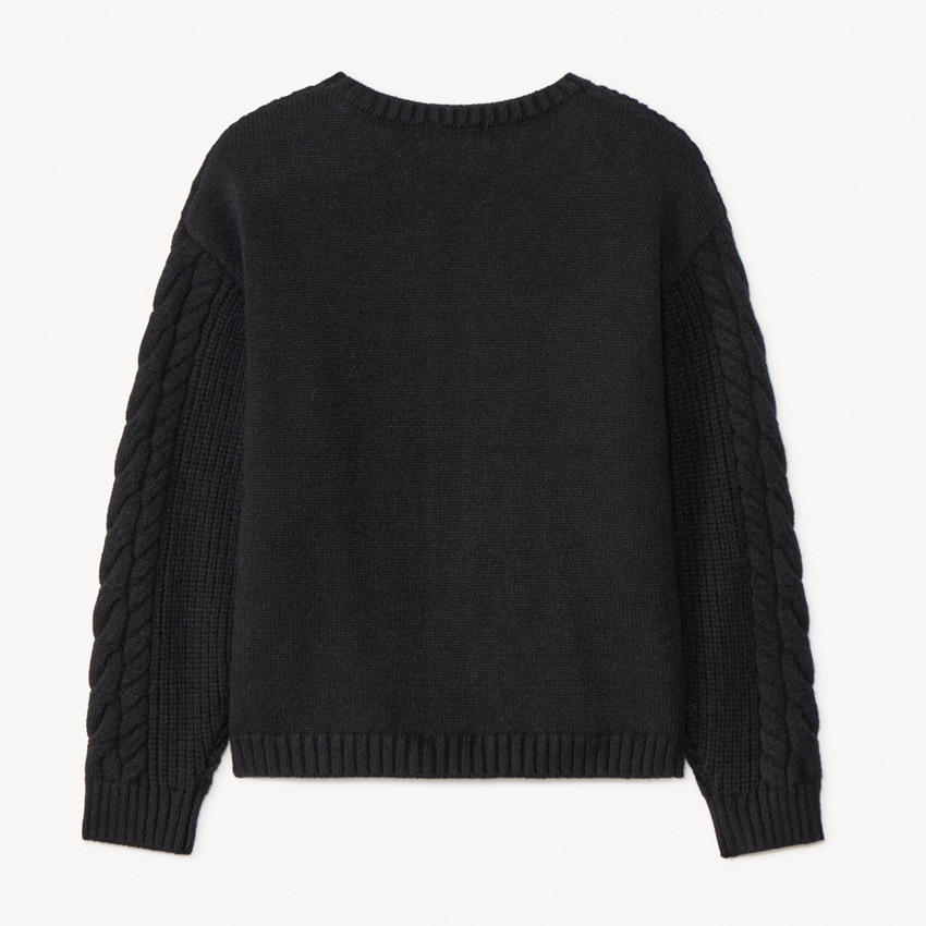Pull oversize en tricot torsadé uni pour fille 