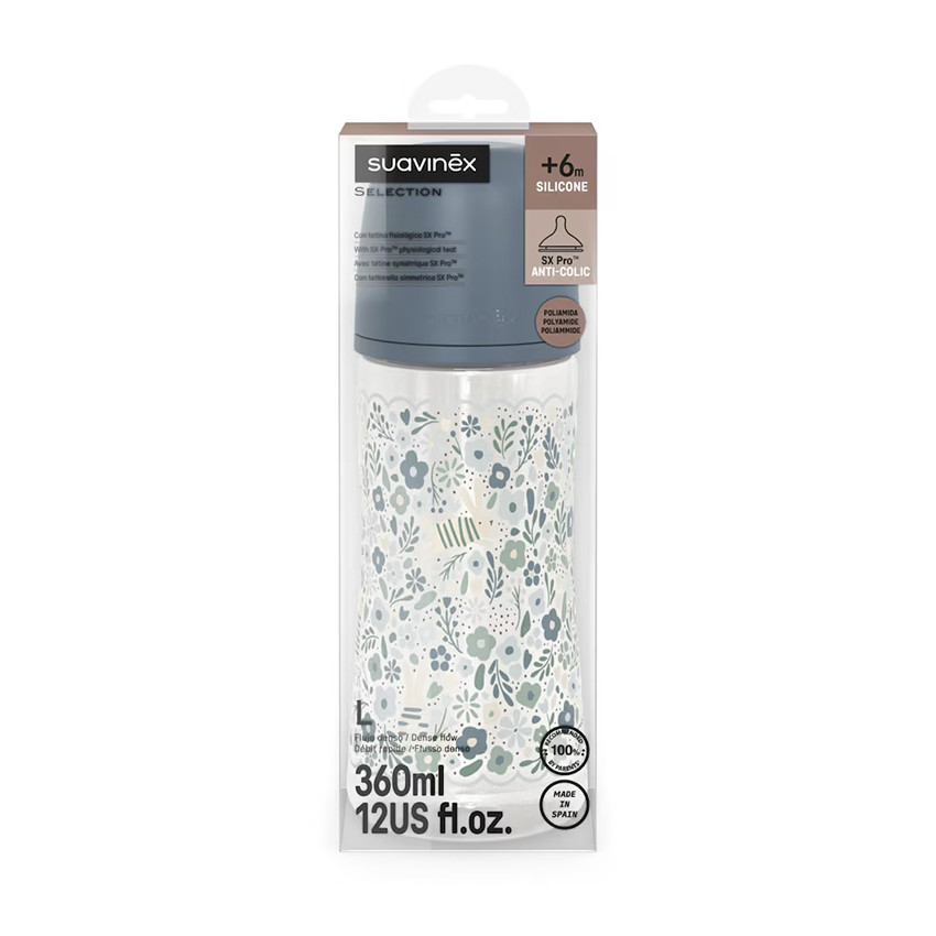 Biberon avec tétine physiologique SX PRO L 360ml Wonderland Liberty bleu 