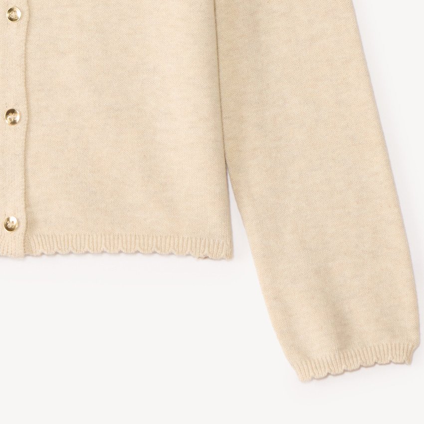 Gilet tricot uni fantaisie pour fille 