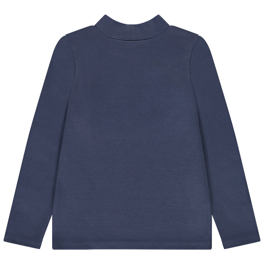 Sous-pull col cheminé uni avec print fantaisie pour garçon  