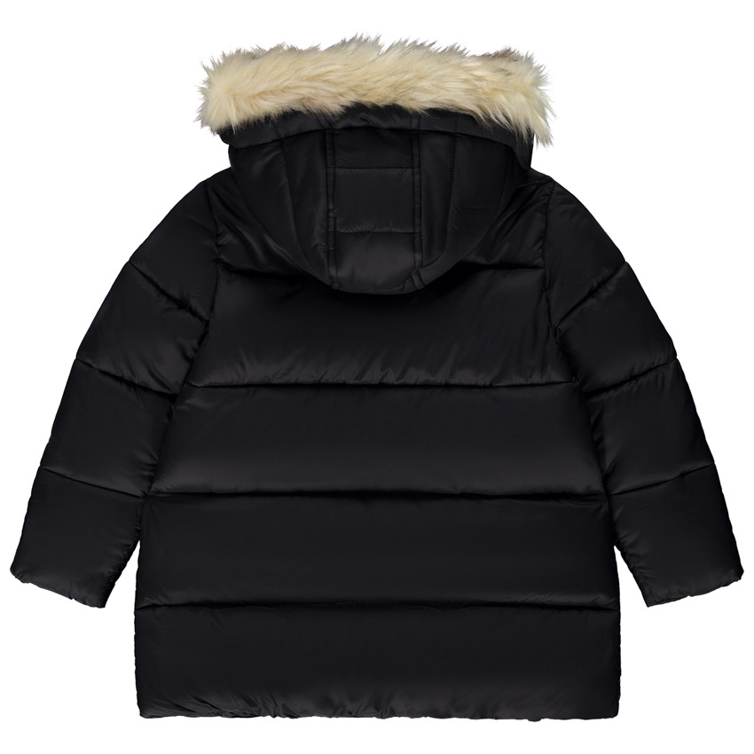 Doudoune longue à capuche en toile pour fille 