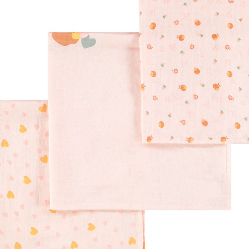 Lot de 3 langes pour bébé fille 