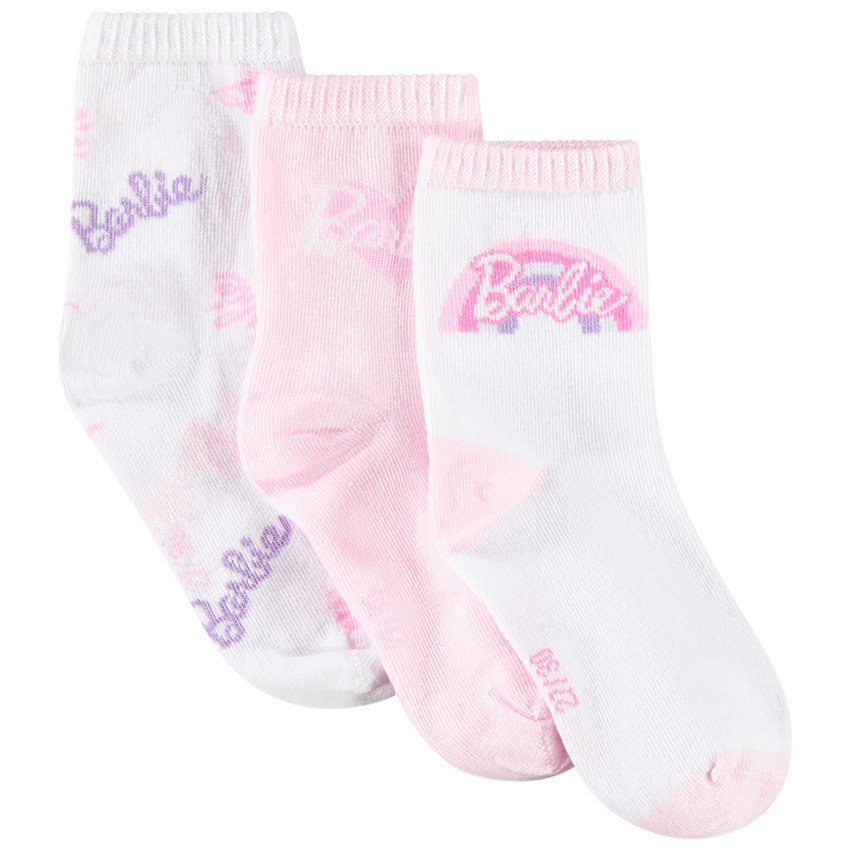 Lot de 3 paires de chaussettes Barbie pour fille