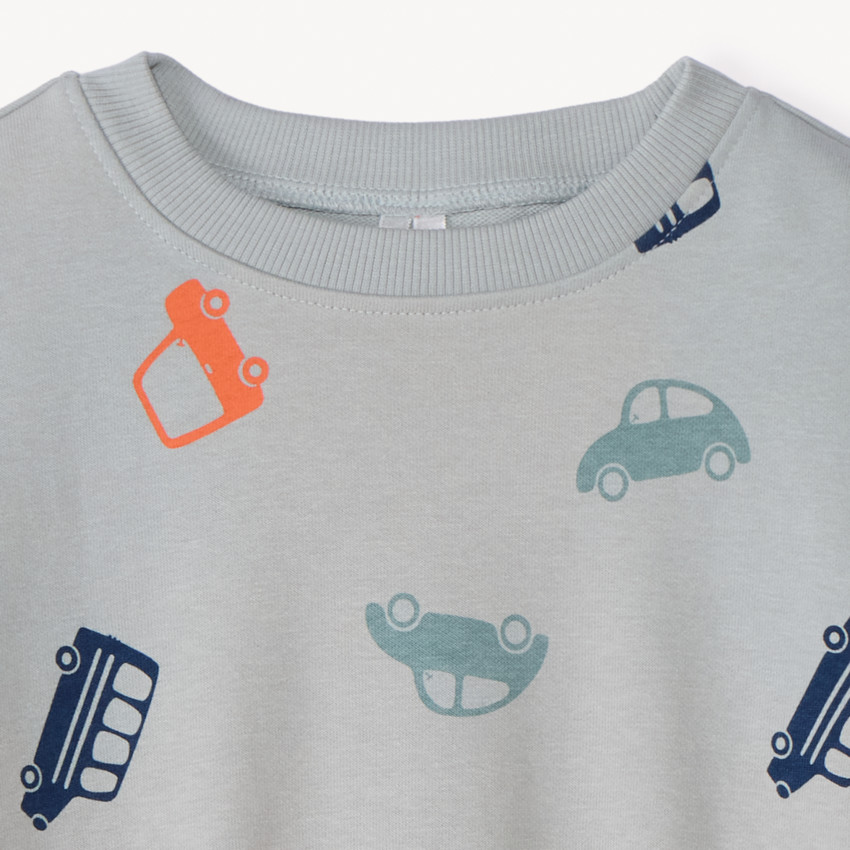 Sweat molleton oversize imprimé véhicules pour bébé garçon 