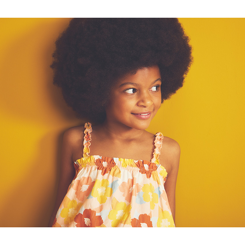 Ensemble 2 pièces imprimé fleurs retro pour fille 