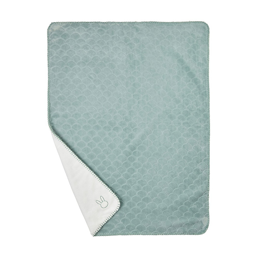 Couverture Wavy - Vert gris - Lapidou - 100x75 cm 