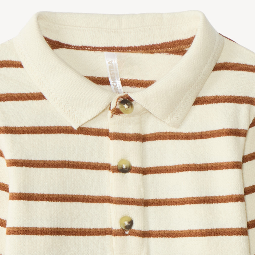 Polo à manches longues bébé garçon style marinière 