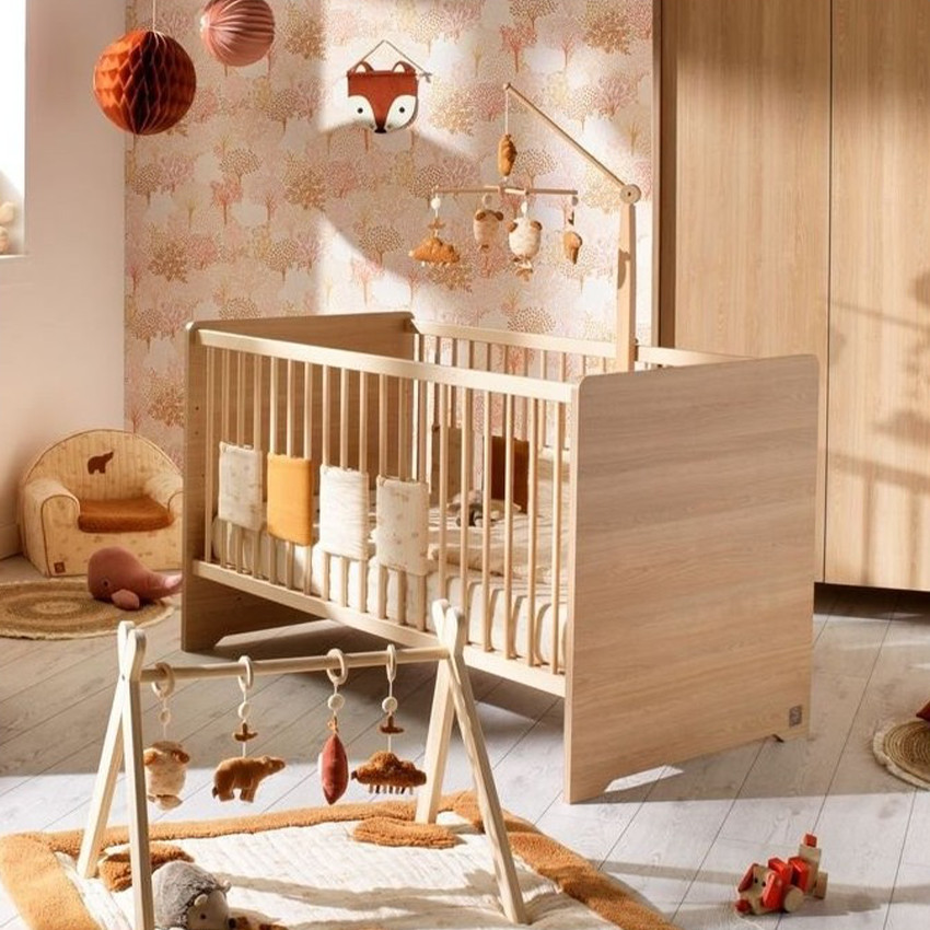 Lit évolutif Little Big Bed 140 x 70 cm Cannelle aspect chêne miel 